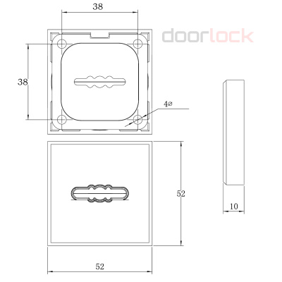 Ключевина сувальдная DOORLOCK ES01/S/L/A MBSN, матовый никель