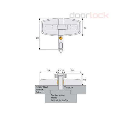 Оконный замок ABUS DFS 95