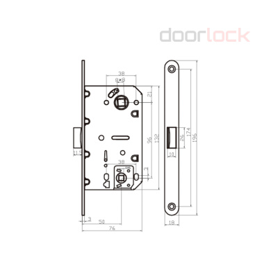 Замок дверной Doorlock V 432/WC/50/96/18/SCr, межкомнатный, матовый хром